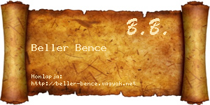 Beller Bence névjegykártya